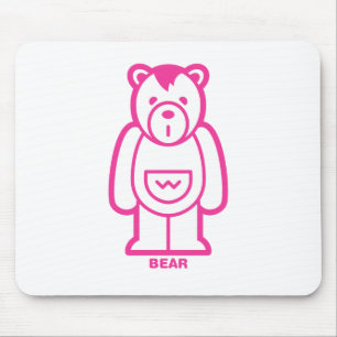 Alfombrilla De Ratón Oso (rosa)