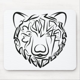 Alfombrilla De Ratón Oso tribal blanco y negro