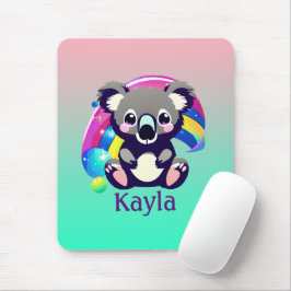 Alfombrilla De Ratón Oso y arcoiris de Koala personalizados
