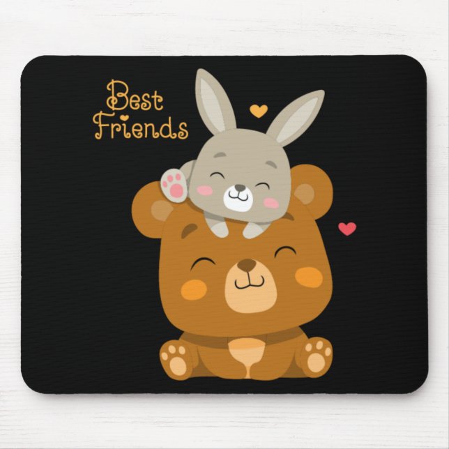 Alfombrilla De Ratón Oso y conejo (Frente)