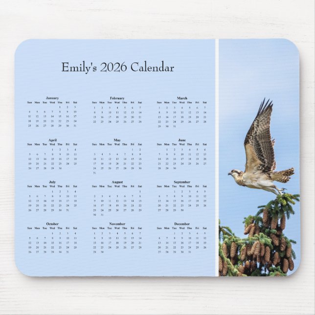 Alfombrilla De Ratón Osprey - Customizable full year 2026 calendar (Frente)