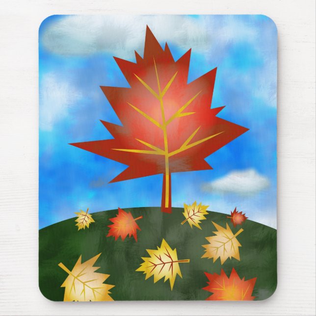 Alfombrilla De Ratón otoño-árbol (Frente)