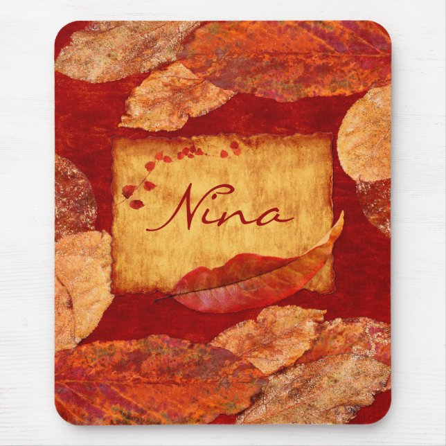 Alfombrilla De Ratón Otoño deja Mousepad (Frente)