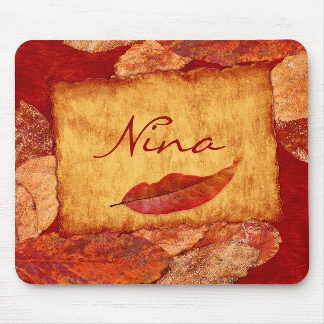 Alfombrilla De Ratón Otoño deja Mousepad (Frente)