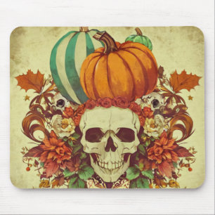 Alfombrilla De Ratón Otoño/otoño/Halloween/calabaza/esqueleto