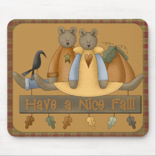 Alfombrilla De Ratón Otoño Teddy Bears Mousepad