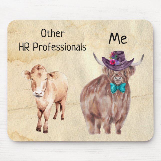 Alfombrilla De Ratón Otros profesionales de RR. HH. Highland Cow Employ (Frente)