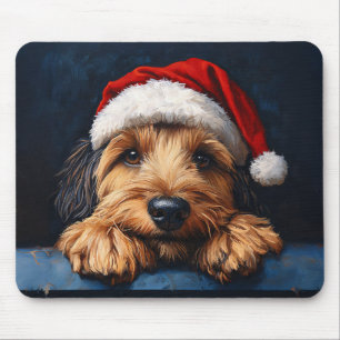 Alfombrilla De Ratón Otterhound En Un Sombrero Santa