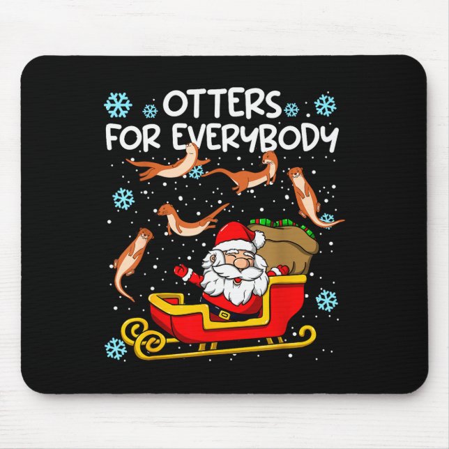 Alfombrilla De Ratón Otters For Everybody Santa Funny Christmas Otter  (Frente)