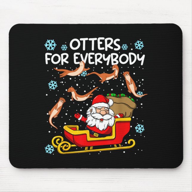 Alfombrilla De Ratón Otters For Everybody Santa Funny Christmas Otter  (Frente)