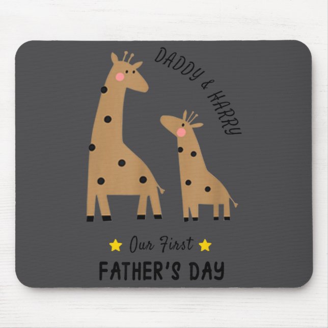 Alfombrilla De Ratón Our First Father's Day 2026, Funny Giraffe Gift Da (Frente)