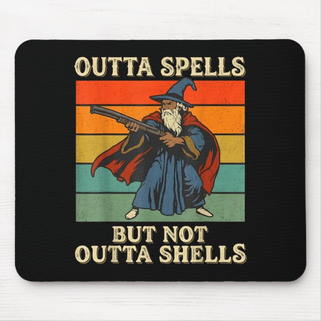 Alfombrilla De Ratón Outta Spells But Not Outta Shells Wizard Retro Fan (Frente)