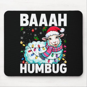 Alfombrilla De Ratón Oveja Bah Humbug Luces de Navidad Divertidas Anti