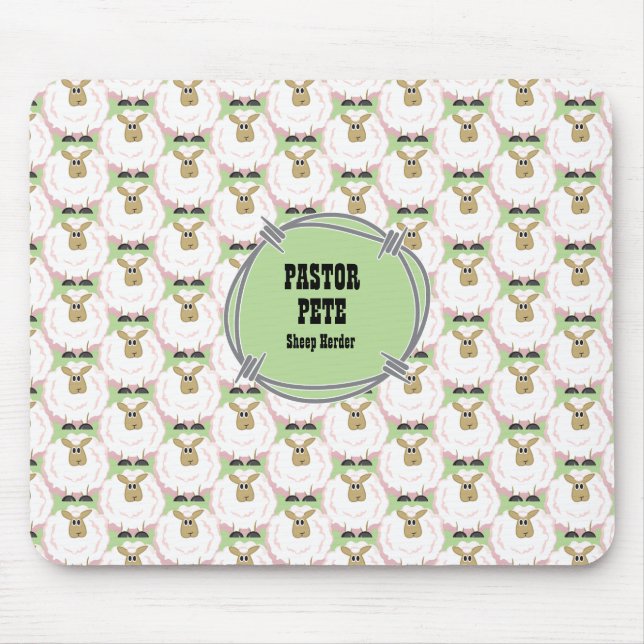 Alfombrilla De Ratón Oveja blanca Fluffy (Frente)