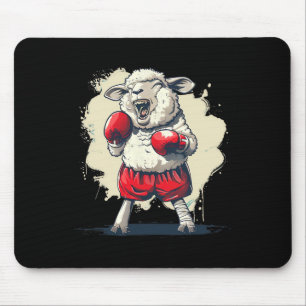 Alfombrilla De Ratón Oveja boxeadora con guantes de boxeo kickboxing di