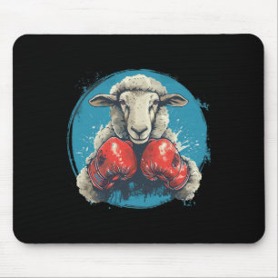 Alfombrilla De Ratón Oveja boxeadora con guantes de boxeo kickboxing di