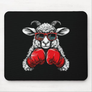 Alfombrilla De Ratón Oveja boxeadora con guantes de boxeo kickboxing di