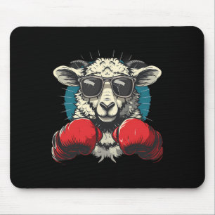 Alfombrilla De Ratón Oveja Boxer Con Guantes De Boxeo Kickboxing Divert
