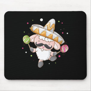 Alfombrilla De Ratón Oveja Jugando A Maracas Sombrero Regalo De Música 