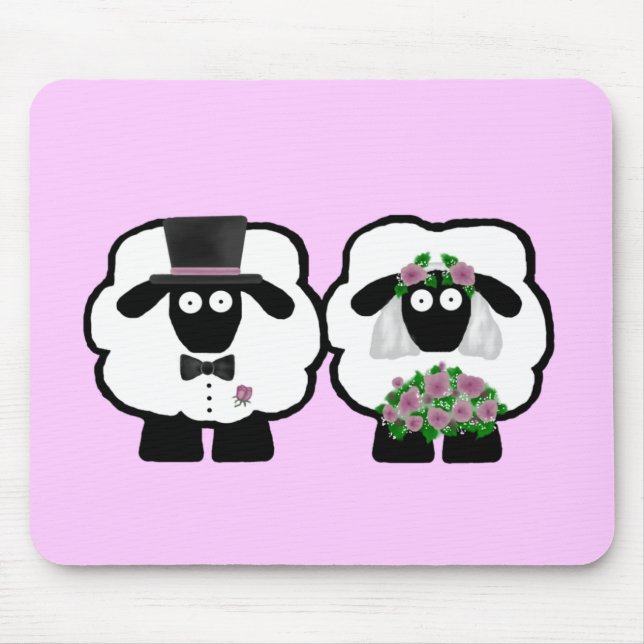 Alfombrilla De Ratón Ovejas Mousepad de la boda (Frente)