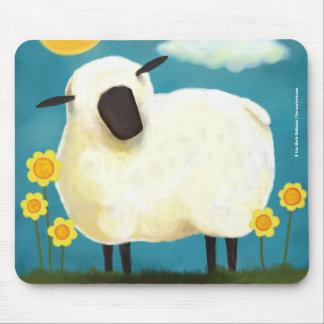 Alfombrilla De Ratón Ovejas y flores mullidas Mousepad del amarillo