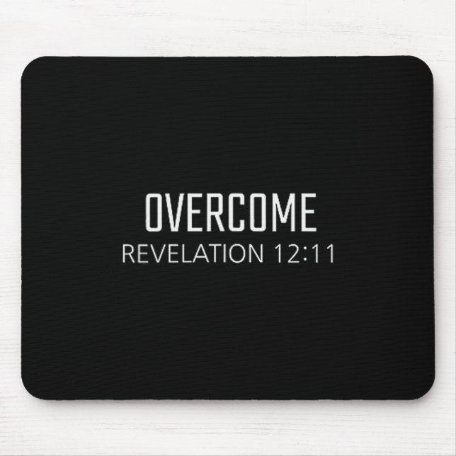 Alfombrilla De Ratón Overcome - Revelation 12_11 Bible Religious Verse  (Frente)