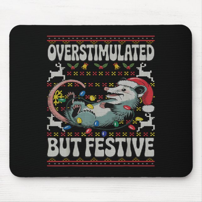 Alfombrilla De Ratón Overstimulated But Festive Ossum Christmas Ugly Sw (Frente)