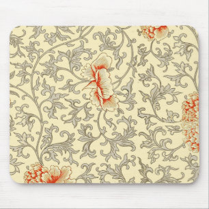 Alfombrilla De Ratón Owen Jones Patrón Antiguo: Coral Floral Gris