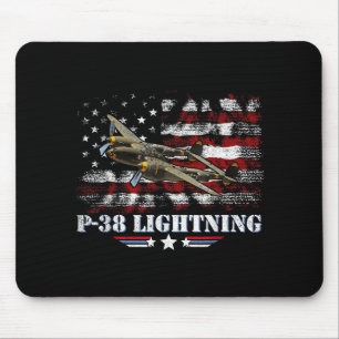 Alfombrilla De Ratón P-38 Lightning P38 Ww2 Aircraft Fighter Jet Pilot