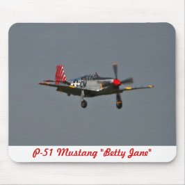 Alfombrilla De Ratón P-51 mustango Betty Jane Mousepad