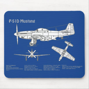 Alfombrilla De Ratón P-51D Mustang - Plano aéreo ABD