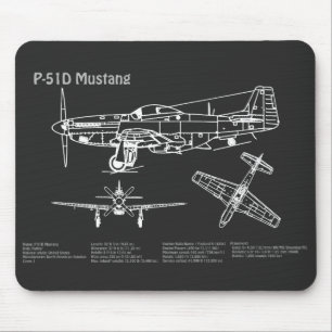 Alfombrilla De Ratón P-51D Mustang - Plano aéreo PD