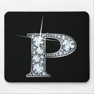 Alfombrilla De Ratón "P" Diamond Bling Mousepad