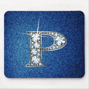 Alfombrilla De Ratón P Faux-"Diamond Bling" en Denim Mousepad