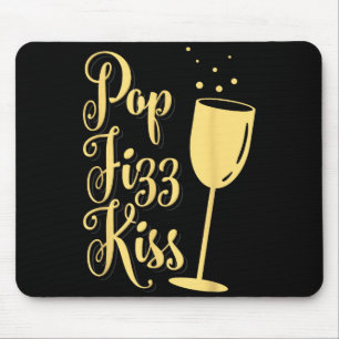 Alfombrilla De Ratón P Fizz Kiss Divertido Año Nuevo Vino Champán 