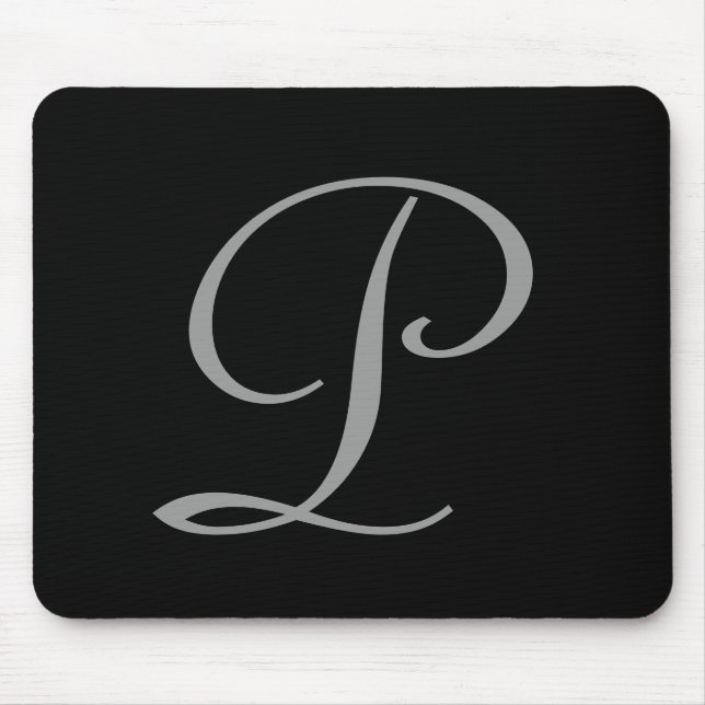 Alfombrilla De Ratón P : Monograma P Elegant Mousepad - Letra inicial (Frente)