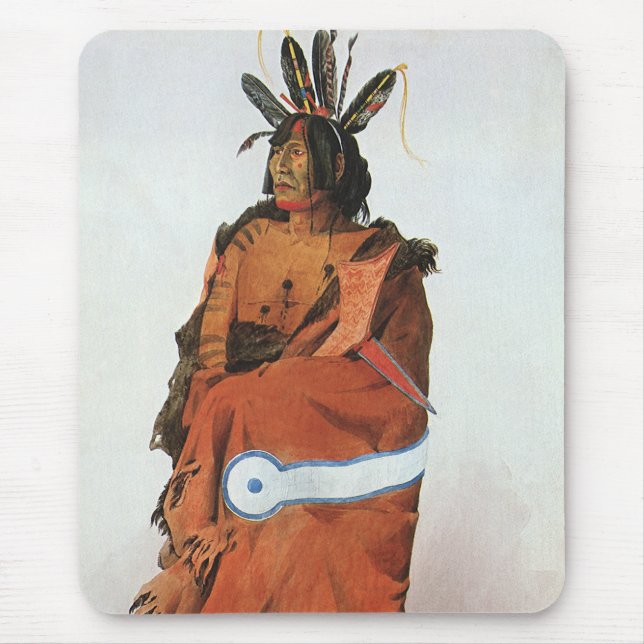 Alfombrilla De Ratón Pachtuwa-Chta, retrato de guerrero arikara de Bodm (Frente)