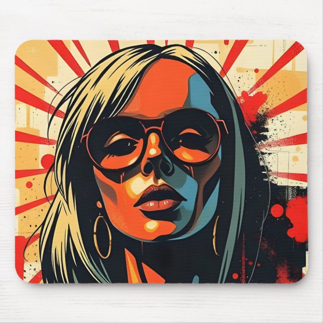 Alfombrilla De Ratón Pad de ratón de arte pop retro (Frente)