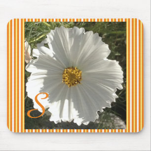 Alfombrilla De Ratón Pad de ratón de flores de Cosmos blancos
