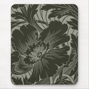 Alfombrilla De Ratón Pad de ratón de la línea de flores negras
