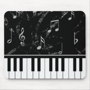 Alfombrilla De Ratón Pad de ratón de música para piano negro y blanco
