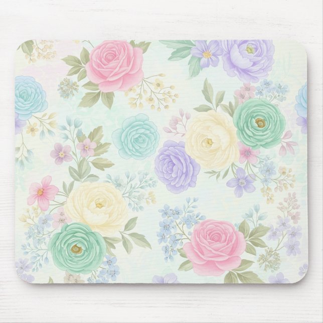 Alfombrilla De Ratón Pad de ratón Pastel Floral (Frente)