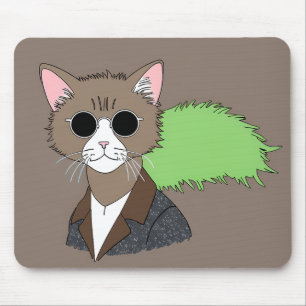Alfombrilla De Ratón Pad de ratón retro de gato Guay con sombras