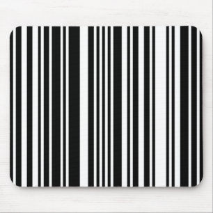 Alfombrilla De Ratón Pad del ratón de código de barras negro