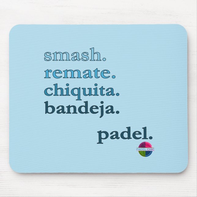 Alfombrilla De Ratón Padel Mouse Pad - Word Vibe Sky Blue (Frente)