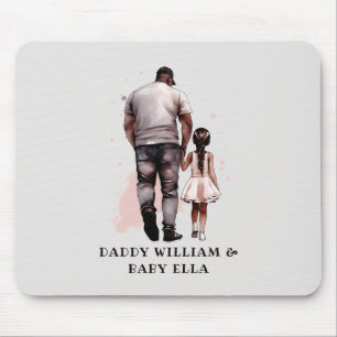 Alfombrilla De Ratón Padre e hija negros personalizados