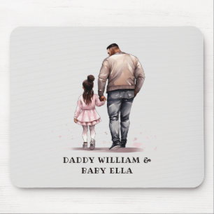 Alfombrilla De Ratón Padre e hija negros personalizados (2)