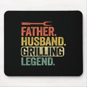 Alfombrilla De Ratón Padre Marido Grilling Legend Barbecue Gracioso Cer