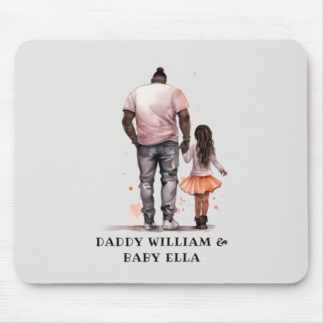 Alfombrilla De Ratón Padre negro y bonos de la hija (5) (Frente)