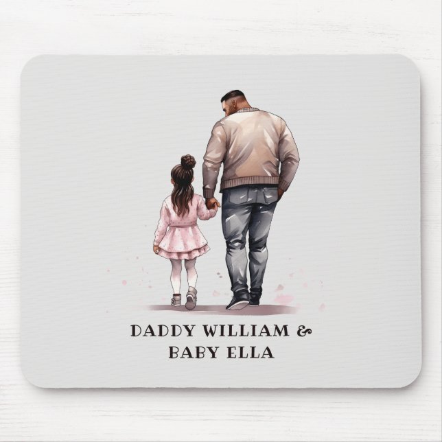 Alfombrilla De Ratón Padre negro y bonos de la hija (7) (Frente)